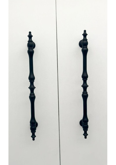 Şehzade Mat Siyah Mobilya Dolap Mutfak Çekmece Kulpu 128 Mm 12.8 Cm 5 Adet