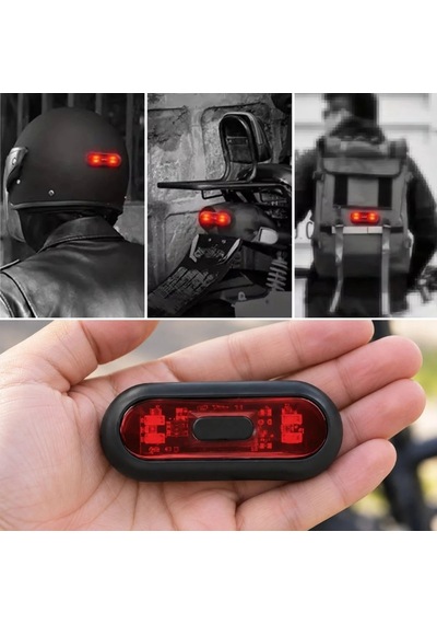 Ergonomik Usb Şarjlı Kask İçin Kırmızı Led Flaşör Işığı