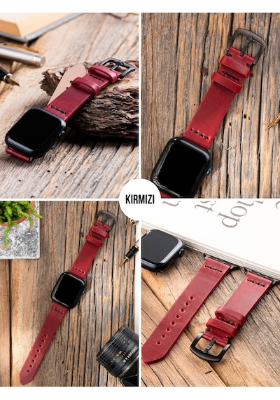 Apple Uyumlu Watch 42 44 45 49 Mm Ultra Deri Kordon