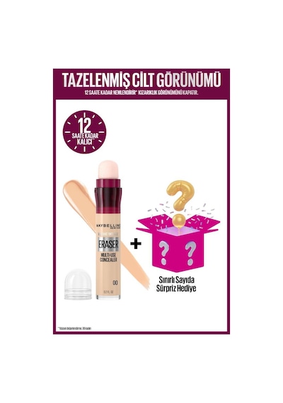 Maybelline New York Instant Eraser Kapatıcı 00 Ivory + Sürpriz Kutu