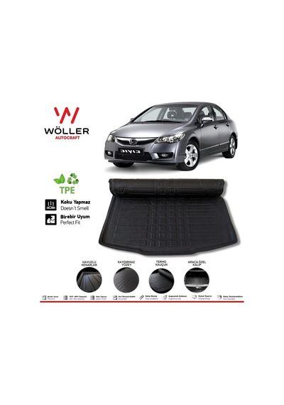 Honda Civic Bagaj Havuzu Fd6 2006 2012 Arası 3D Wöller Ultrafl