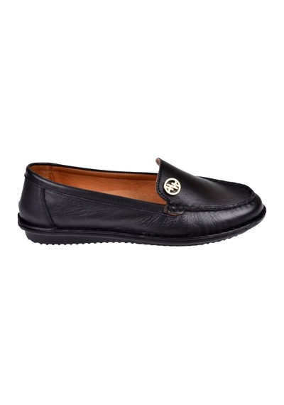 Beety %100 Deri Comfort Kadın Babet Bee-228 Siyah Siyah