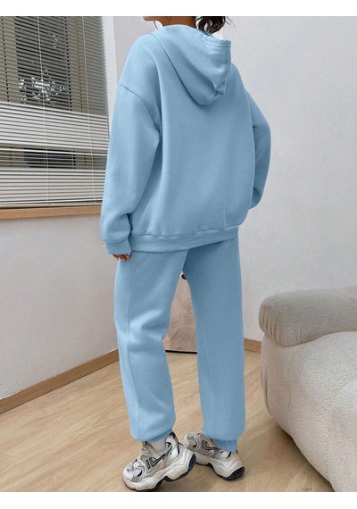 Happiness Eşofman Takımı Sweatshirt Jogger - Bebe Mavi Baskılı Oversize Şardonlu Kapüşonlu Bebe Mavi Happiness Eşofman Takımı Sweatshirt Jogger - Bebe Mavi Baskılı Oversize Şardonlu Kapüşonlu Bebe Mavi