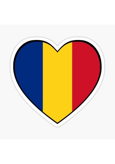 Romanya Kalp Çıkartması Araba Sticker Etiket 19cm