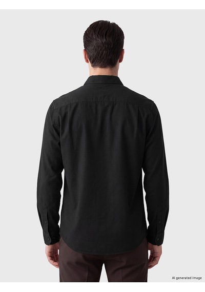 Lcwaıkıkı Classic Siyah Standart Kalıp Gabardin Erkek Gömlek