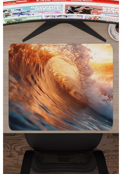 Dalgalar Kaymaz Dikişli Kauçuk Oyuncu Mousepad V1 - 48x40 Xl Gaming Mouse Pad Fare Altlığı