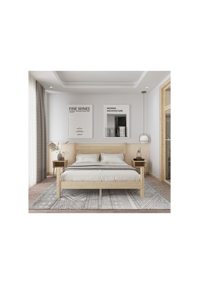 Urban Model Masif Ahşap Karyola Ve 2 Komodin Set