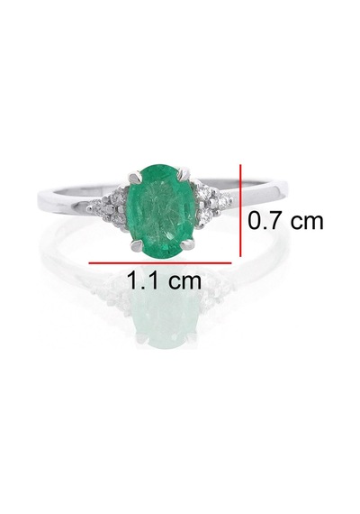 Zümrüt Oval Tektaş Yüzük