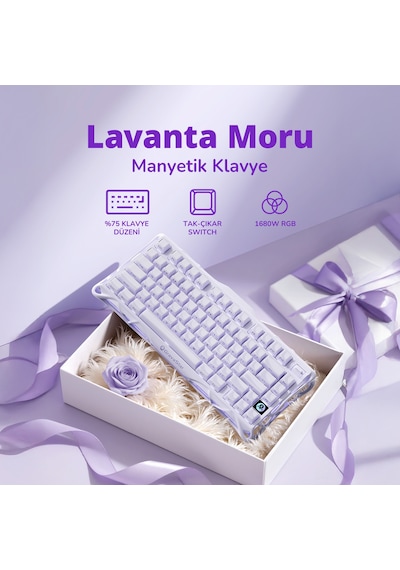 Gravastar V75 Manyetik Kablolu Gaming Klavye, M1 Pro Kablosuz Optik Mouse Ve Mousepad Oyuncu Seti, L Optik