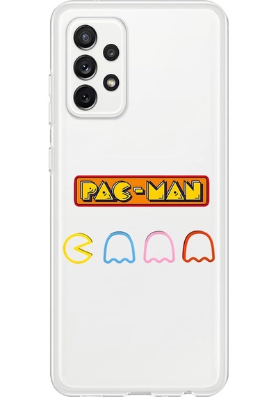 Samsung Galaxy A72 Uyumlu Şeffaf Kılıf 1 Pac-man Tasarımlı