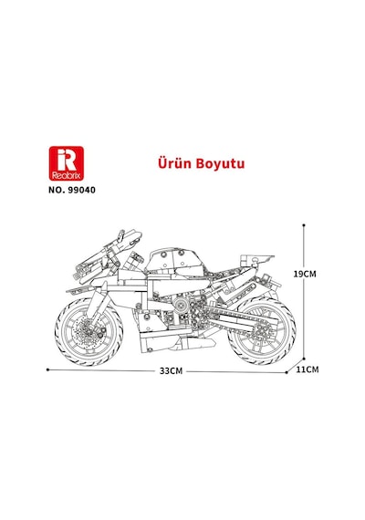 Reobrix Technic 99040 Moto League Bmw S1000 Rr Motosiklet Yaratıcı Yapı Blok Seti Building Blocks The Clock Tower - 949 Parça