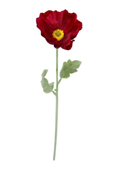 Yapay Çiçek Gelincik Çiçeği Tek Dal Kırmızı Renk 45cm