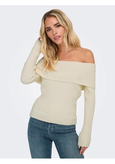 Only Onlkatia Life Ls Off Shoulder Kadın Kazak 15311830 Krem