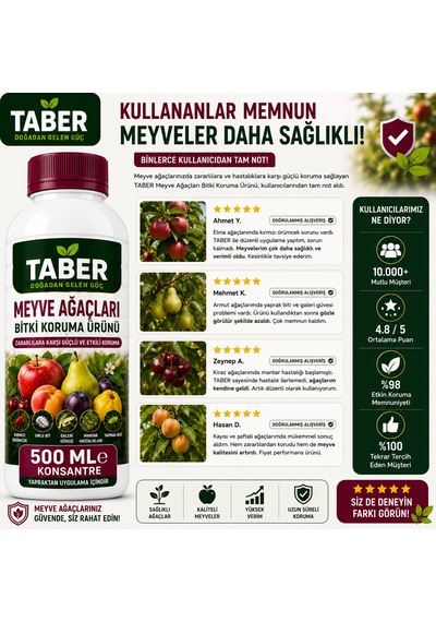 Taber Meyve Ağaçları Bitki Bakım Ürünü 500 Ml Konsantre Meyve Ağaçları İçin Yapraktan Uygulama Diğer