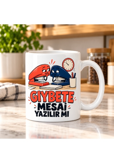 Storeşahin Gıybet Mesaisi Tasarımlı Porselen Kupa - Model 724 Shn0720