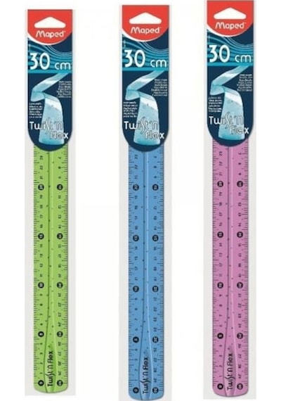 Maped 027900 Düz Twıst'N Flex Esnek Cetvel 30 CM Çok Renkli