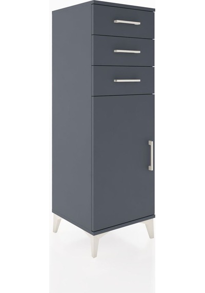 Hyperion Dolap 3 Çekmeceli Tek Kapaklı 44x44x134 Antrasit-antrasit Antrasit