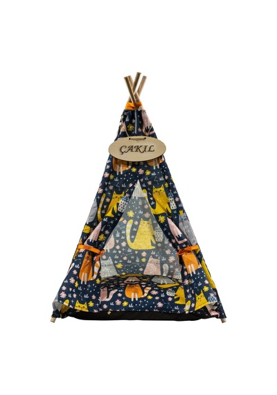 Pikas İsme Özel Yıkanabilir Peti Desenli Kedi Köpek Çadırı 40 x 60 CM