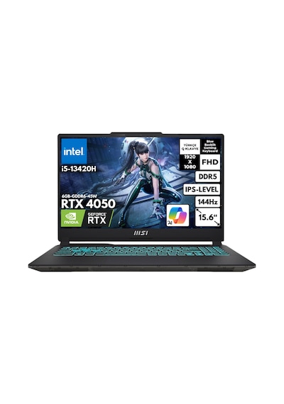 MSI Cyborg 15 A13VE-2270XTRNNHMF22 Core i5-13420H 32 GB 2 TB SSD 6 GB RTX4050 15.6" FHD W11P Dizüstü Bilgisayar
