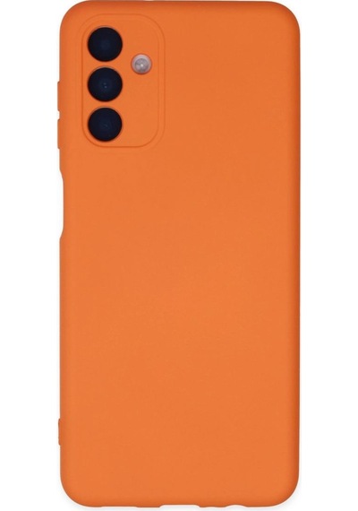Samsung Samsung Uyumlu Galaxy A04s Kılıf Nano İçi Kadife Silikon - Turuncu