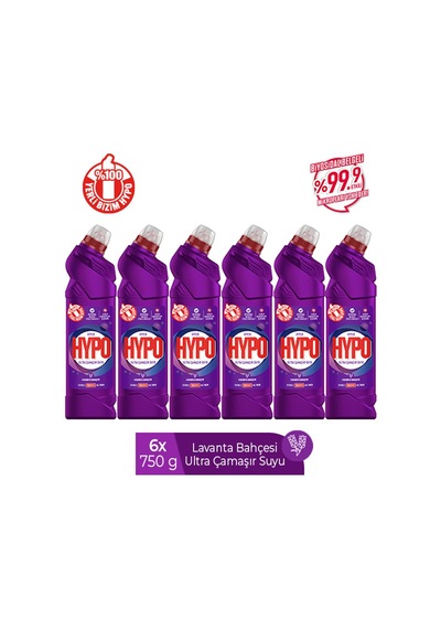 Hyper Hypo Ultra Kıvamlı Çamaşır Suyu Lavanta 6 x 750 G