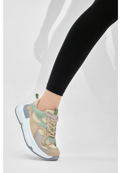 Tonny Black Eva Taban Rahat Kalıp Sneaker Kadın Bej Yeşil Sneaker Tbklc050 Bej - Yeşil