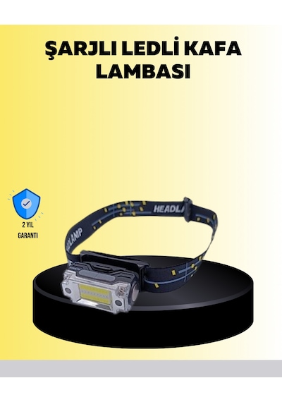 Kafa - 582 - Lambası Led Fener Pratik Tnabilir Ayarlanabilir - Edntrend - Usb Şarjlı Plastik