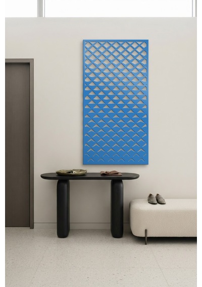 Pul Dekoratif Panel Metal Duvar Tablosu - Duvar Sanatı - Duvar Dekoru - Mavi