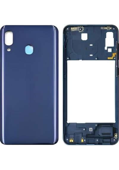 Samsung Galaxy Uyumlu A20 - Sm-a205f Full Kasa Arka Kapak Takım Mavi