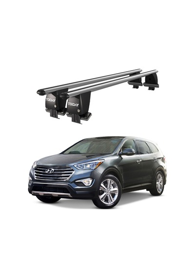 Royal Hyundai Maxcruz / Santa Fe 2012-2018 Uyumlu Gri Kilitli Ara Atkı Port Bagaj Tavan Barı