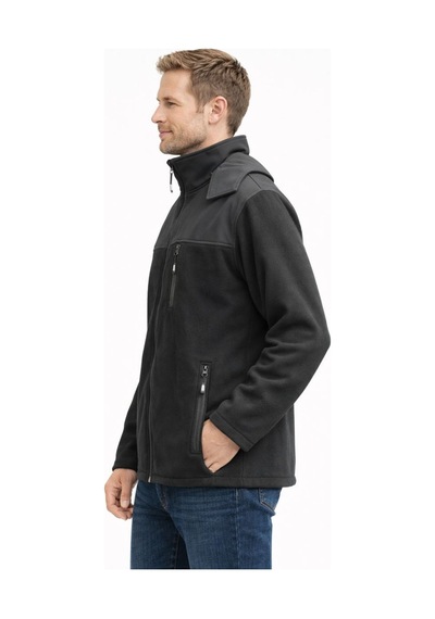 Softshell Polar Ceket Unisex, 3 Cepli, Rüzgar Kesici & Sıcak Tutan Siyah