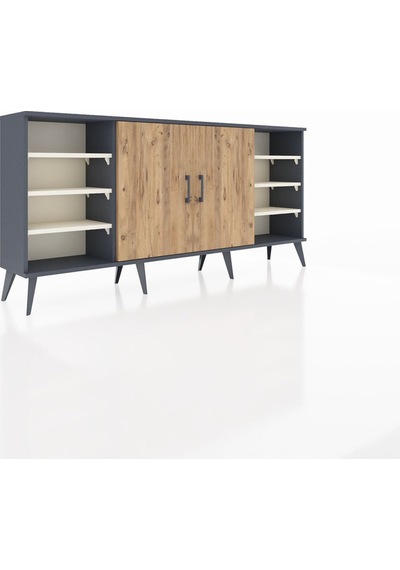 Arges Konsol 9 Raflı 2 Kapaklı 176x30x83 Antrasit-çam/aytaşı Çam/aytaşı Arges Konsol 9 Raflı 2 Kapaklı 176x30x83 Antrasit-çam/aytaşı Çam/aytaşı