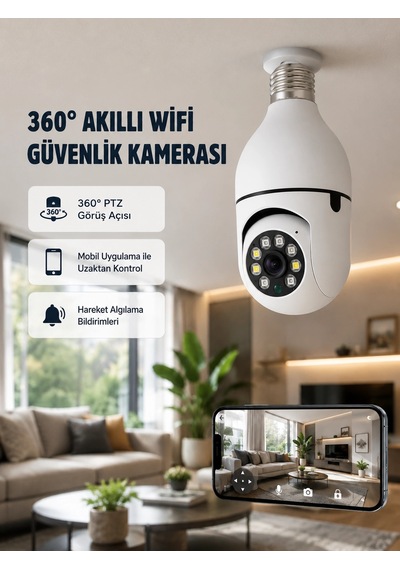 Kargo 360 Derece Dönebilen Akıllı Duylu Kamera Ptz, Uzaktan Kontrol, Hareket Algılama Najmaddin