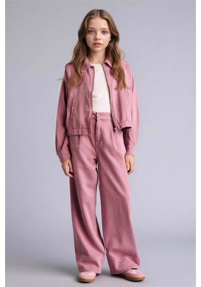 Defacto Wıde Leg Geniş Paça Tensel Pantolon Kız Çocuk G6368a826smpn429 Pembe-pn429
