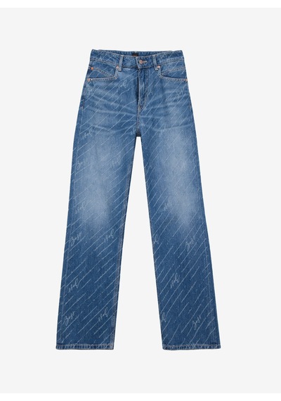 Boss Mavi Kadın Yazı Baskılı Denim Pantolon 50545081