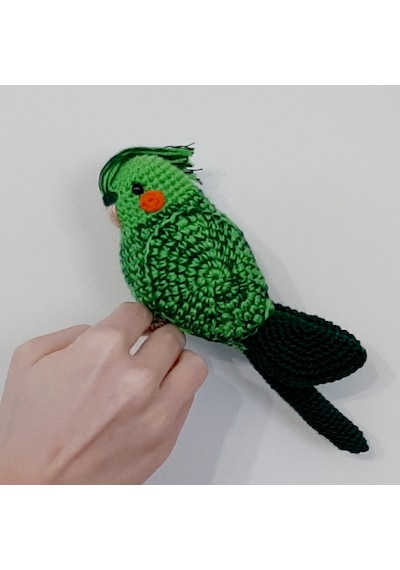 Amigurumi Örgü Oyuncak Yeşil Sultan Papağan Muhabbet Kuşu Açık Yeşil