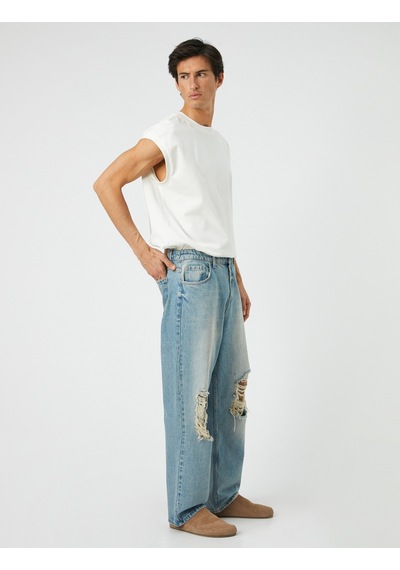 Koton Steve Jeans - Loose Fit Orta İndigo 4sam40031ıd İndigo