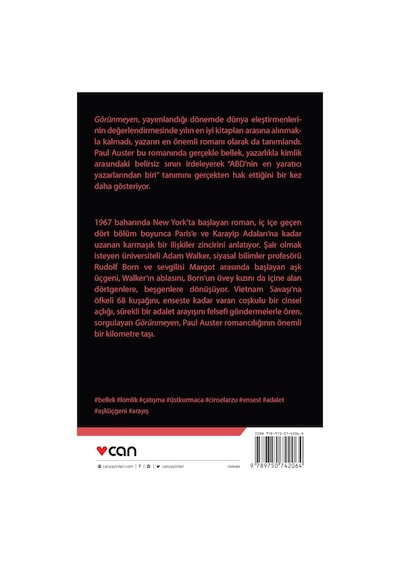 Görünmeyen - Paul Auster - Can Yayınları