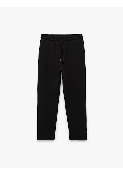 Koton Beli Lastikli Pamuklu Basic Eşofman Altı Siyah 6skb40115tk Siyah