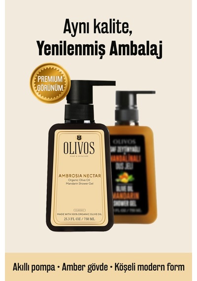 Doğal Zeytinyağlı Mandalina Kokulu Banyo Duş Jeli Zeytinyağı Mandalinalı Nemlendirici 2 Adet 750ml