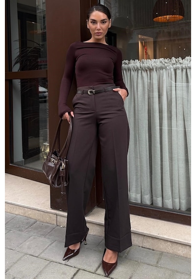 Madmext Acı Kahverengi Geniş Paça Normal Bel Kemerli Pantolon Mg2735 Acı Kahverengi Madmext Acı Kahverengi Geniş Paça Normal Bel Kemerli Pantolon Mg2735 Acı Kahverengi