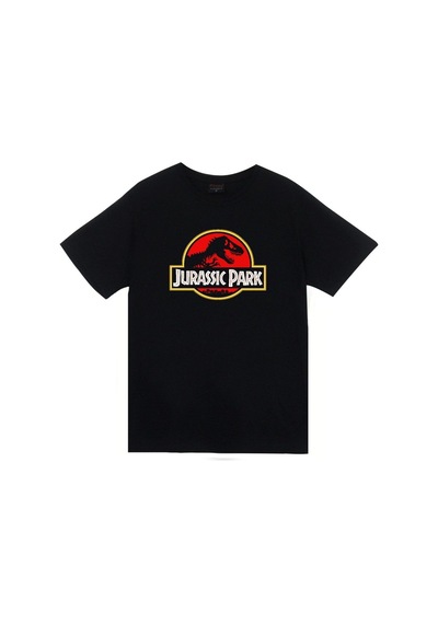 Stoned&Fame Unisex Siyah Jurassic Park Baskılı T-shirt SIYAH