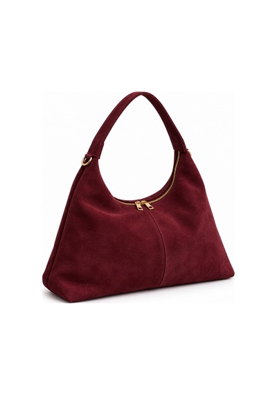 Nura Collection Bordo Kadın Hakiki Süet Shopper Omuz Çantası Bordo - 933745279 Bordo