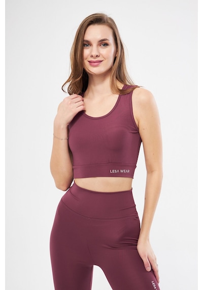 Lesa Wear Halter Yaka Spor Sütyeni Crop Top Gülkurusu