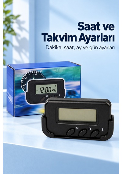 Alarmlı Dijital Araba Saati Takvim Ve Kronometre Özellikli