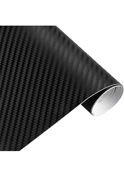 152cmx1mt Siyah Karbon Folyo 3d Hava Kanallı Yapışkanlı Kaplama