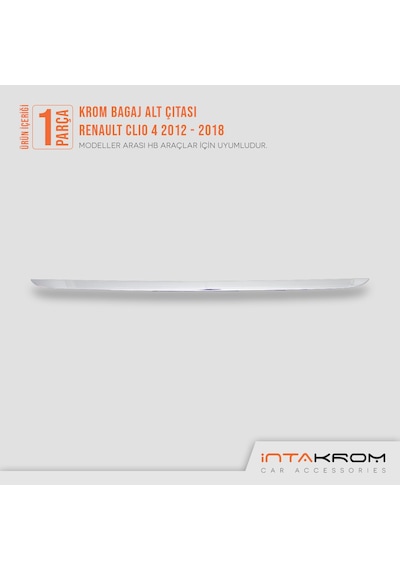 intakrom Renault Clio 4 Krom Bagaj Alt Çıtası 2012 ve Üzeri - Hb