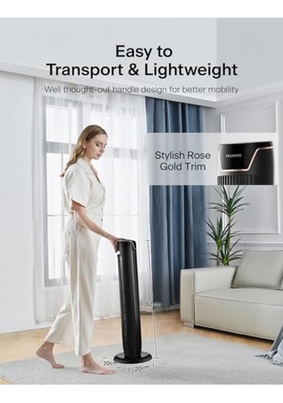 Kule Fan, Uzaktan Kumanda, 38db Fısıltı Sessizliği, 5 Hız Kademesi Ve 4 Mod, Led Ekran, 15h Zamanlayıcı, 90 Salınım 02151083