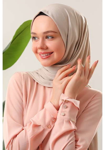 Melodi Scarf Tesettür Penye Şal Krem Krem