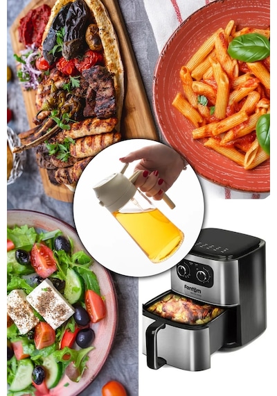 600 Ml Sprey Ve Normal Dökme Yağdanlık Limon Sirke Sos Vs Püskürtücü Çok Amaçlı Cam Sprey Şişe Siyah Diğer